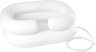 Opblaasbare Wasbak - Wasbak voor bed - Opblaasbare Haarwasbak - Wit - Mobiele wastafel - (incl. afvoerslang) Wasbak voor thuis - 1 stuk - Opvouwbare wastafel - Opvouwbare haar wasbak - Thuis haar wassen - Mobiele wasbak