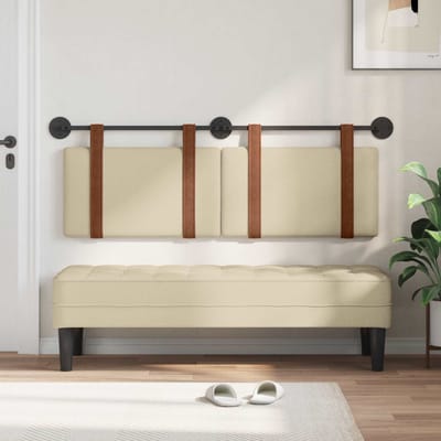 vidaXL Hangend Hoofdeinde Effen Crème 130 x 55 x 5 cm Antiek PU