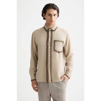 Scotch & Soda Relaxed Fit Tencel Shirt Plaza Taupe Taglia: S | Camicie Business Outlet | Uomo | Nero