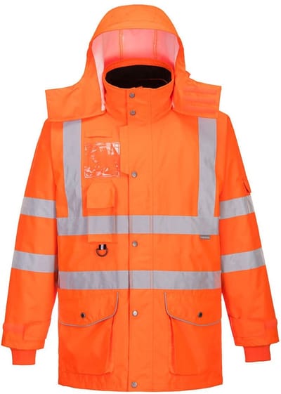 Portwest Hi-Vis Ademend 7-in-1 Verkeersjack RT27 - Oranje - 4XL