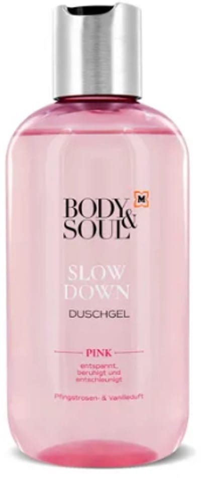 Body&Soul Douchegel - Slow Down | 1x250ml - Pioenroos en Vanille | Roze - Ontspant, kalmeert en vertraagt