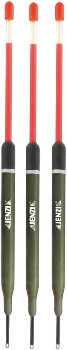 Set van 3 Doorlichtende Zeevisdobbers – 8, 10, 15 Gram – Snoekbaars Dobbers met Gekleurde Antenne