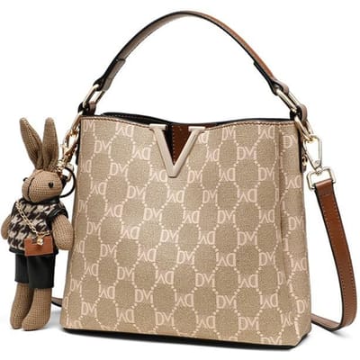 Mode Licht Luxe Eén Schouder Emmer Tas Vrouw Lente en Zomer Crossbody Tas Kleine Tas bruin