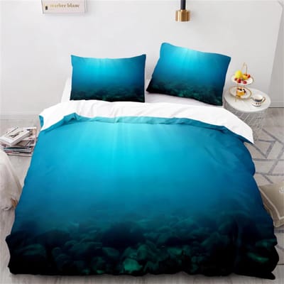 Wave Dekbedovertrek Set, Zee Oceaan Nautische Beddengoed Set Zeilboot Dekbedovertrek, Queen/King/Full/Twin Maat Polyester Dekbedovertrek EU Single 135x200cm
