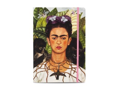 Lanzfeld Frida Kahlo - Kunst Notitieboek A5 - Gelinieerd - Self Portrait with Hummingbird - 80 Pagina's - Softcover