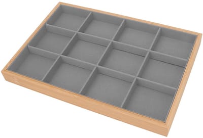 Dailygoods- Sieradenlade 12 Raster - Sieradenopberger met Ritsen - Elegant Uiterlijk - Lichtgewicht - Fluwelen Afwerking - Houten Materiaal