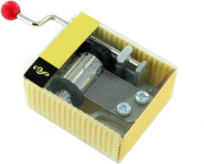 Muziekdoosje Met Hendel - Draai Mechanisme - Melodie Afspelen - 18 Noten Mechanisme - 5 x 4 x 2.5 cm