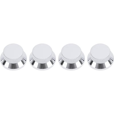 4PCS Boutons Métalliques Caps Boutons de Contrôle Volume Tonalité pour Guitare Électrique Basse pour Diamètre Intérieur 6mm argenté