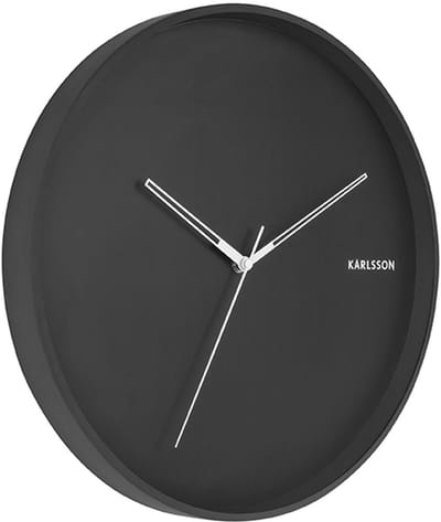 Karlsson Wandklok Hue - Metaal Zwart - Ø40cm - Scandinavisch