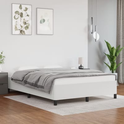 vidaXL - Bedframe - zonder - matras - 140x190 - cm - kunstleer - wit