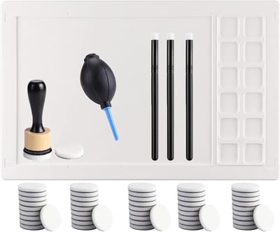 57-delige Ink Blower Applicator Tools Set met Siliconen Mat voor Kunst, Waterverf en Epoxy Resin Creaties, Scrapbooking en Mallen