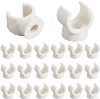 20 stuks 10mm PEX-clips, pijpklemmen, hangers, PVC-buishouder, witte kunststof U-vormige haak, waterleidingsteun, bevestigingsbuisklem, dopklemmen voor veilige bevestiging van buizen