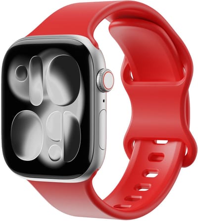 SBG Siliconen Bandje Geschikt voor Apple Watch 1/2/3/4/5/6/7/8/9/10/11/SE - 38/40/41/42MM - Horlogebandje Rood