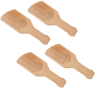 Dailygoods - Kleine houten maatlepels voor zout, thee, koffie, specerijen, zoutlepelset van hout, set van 4, keukengerei van natuurlijk hout, mini-kruidenlepel