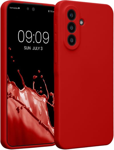 kwmobile telefoonhoesje geschikt voor Samsung Galaxy A57 5G - TPU backcover met siliconen coating - Smartphone case in klassiek rood