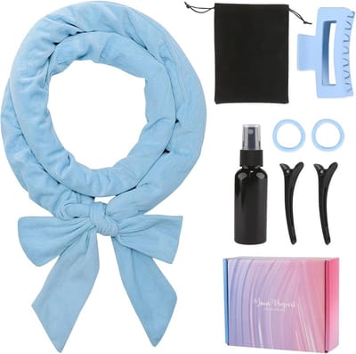 Haarrollers Set - Krulset Zonder Hitte - Natuurlijke Krullen Creëren - Zonder Hitte Beschadiging - 8 Stuks - Blauw