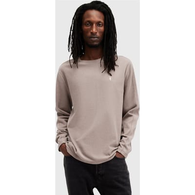 AllSaints Rowe Ls Contrast Cre Tuscan Brown Maat: XS | Sweaters Outlet | Heren | Bruin