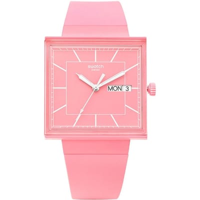 SWatch So34p700 Biokeramiek What If RoSe Dames S PU Horloge SO34P700 pink