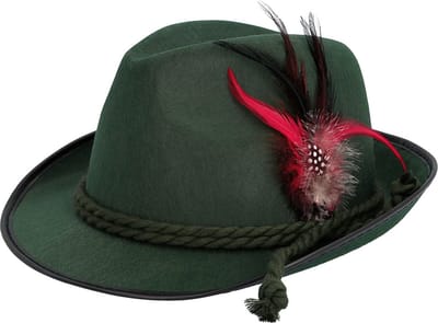Oktoberfest hoed - Tiroler outfit - Verkleedaccessoires - Met touw - Groen