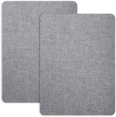 Dailygoods- Reparatiepleisters 2 Stuks - Zelfklevend - Linnen Stof - Patches voor Auto/Bank - Duurzaam Materiaal - Lichtgrijs - Stofpatch
