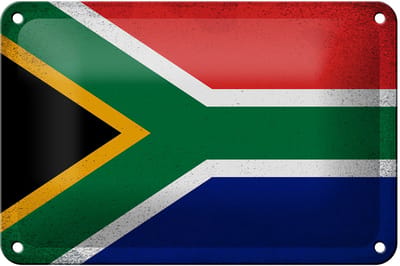 Blechschild Flagge Südafrika 18x12cm South Africa Vintage Dekoration