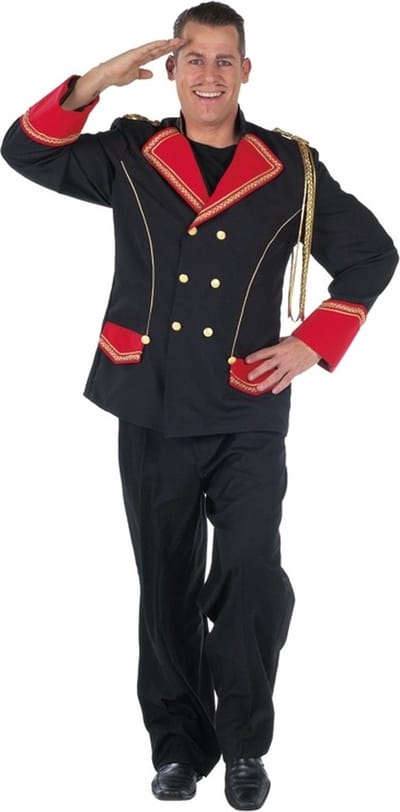 Rubie's Officiersjas Heren Zwart/rood Maat 54