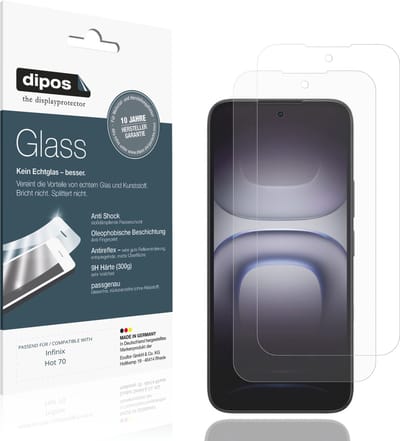dipos – 2x Matte Pantserfolie geschikt voor Infinix Hot 70 | 9H Screenprotector