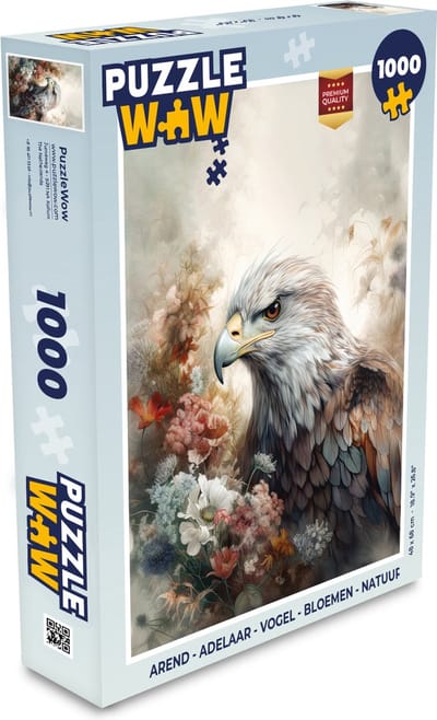 Puzzel Arend - Adelaar - Vogel - Bloemen - Natuur - Legpuzzel - Puzzel 1000 stukjes volwassenen