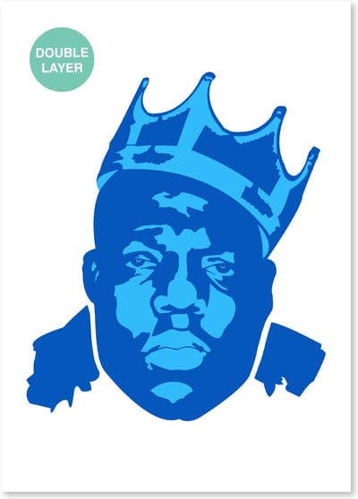 Notorious BIG sjabloon - 2 lagen kunststof A3 stencil - Kindvriendelijk sjabloon geschikt voor graffiti, airbrush, schilderen, muren, meubilair, taarten en andere doeleinden