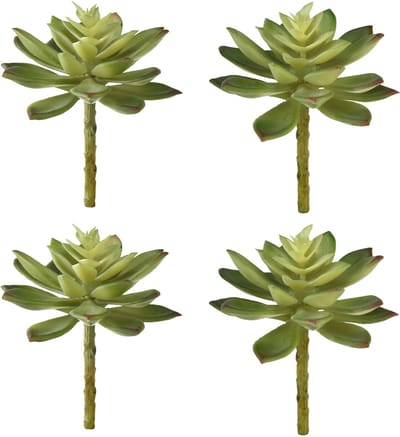 Kunstmatige vetplanten Kunstplanten Groen Ø10cm 4 st., 4 Stück
