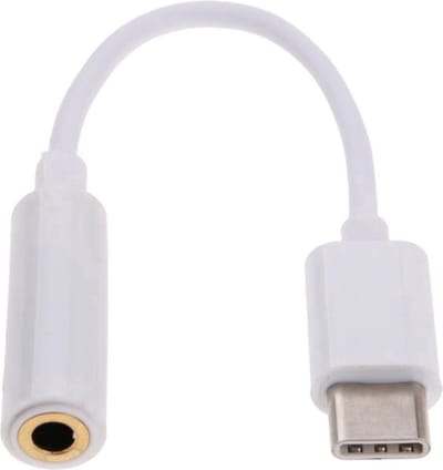 Heble® - USB-C naar Jack (3,5mm) Adapter (Wit) - Verbind USB Type C met Aux - USB naar Jack - USB naar Audio - USB naar Geluid