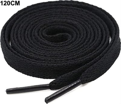 CHPN - Veters - Schoenveters - Zwarte veters - Sneakerveter - Schoenaccessoire - Zwart - 120CM - 1 paar - Platte veters