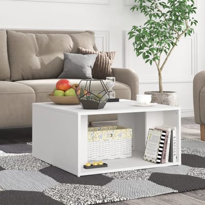 vidaXL - Salontafels - 4 - st - 33x33x33 - cm - bewerkt - hout - wit