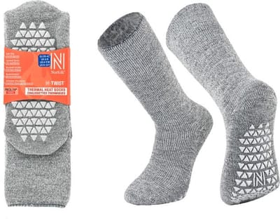 Norfolk Warme Antislip Huissokken - Fluffy sokken - Warme Pluche - Dikke Slofsokken - Winterhuissokken - Maat 39-42 - Grijs - Mercury