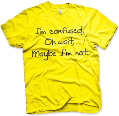 Hybris I'm Confuse d T-shirt geel
