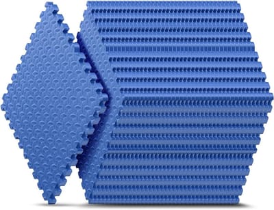 Gym Matten Set - Puzzel Vloertegels - Thuis Sporten - Schokabsorberend Schuim - 16 Stuks - Blauw