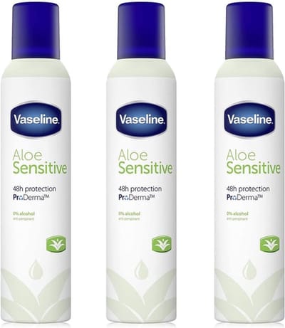 Vaseline ProDerma Aloe Sensitive Deodorant Spray - 3 x 250 ml