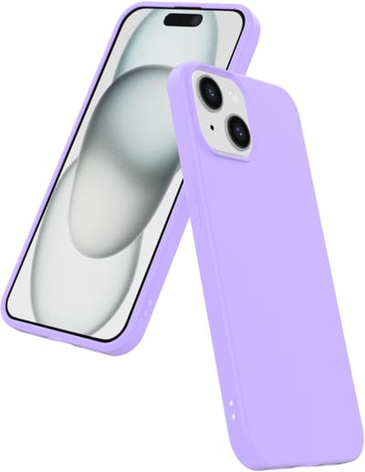 Smartphonica Telefoonhoesje Geschikt voor iPhone 15 Siliconen met Zachte Beschermende Binnenkant - BackCover Case Soft Inside - Paars geschikt voor iPhone 15