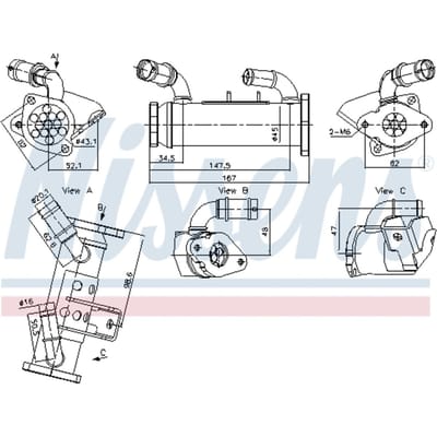 Radiator, uitlaatgasrecirculatie NISSENS 989474