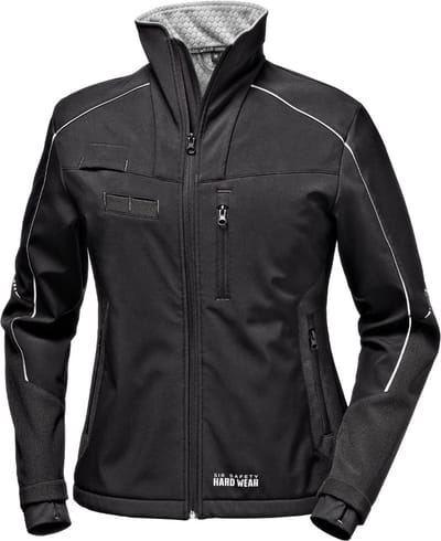 SIR SAFETY SHARK LADIES Softshell Werkjas DAMES Veiligheidsjas Zwart - Winddicht - Waterafstotend - Stretch Manchetten