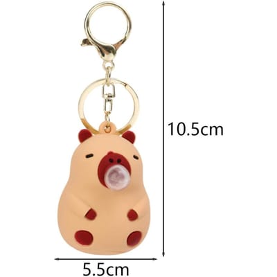 Capybara Knijp Muziek Speelgoed Bellen Blaas Sleutelhanger Meisjes Capybara Pop Decompressie Speelgoed Kinderrugzak Hanger beige
