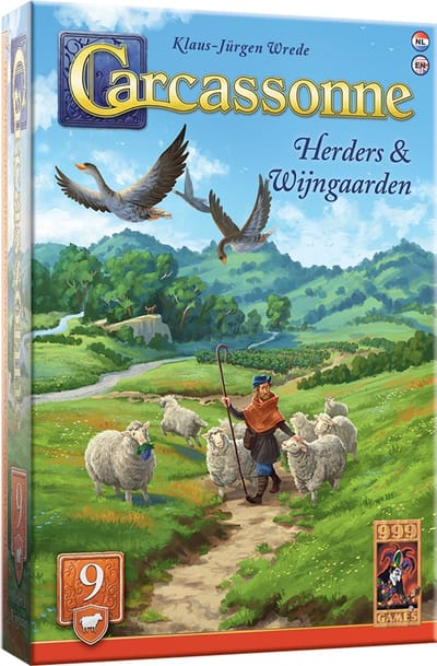 999 Games - Carcassonne: Herders & Wijngaarden - Uitbreiding 9 - Nieuwe Versie - NL - EN