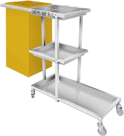 Schoonmaakwagen - Reinigingskar - Efficiënt Schoonmaken - Roestvrij Staal - 805 cm - Zilver
