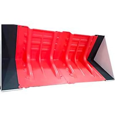 Waterkering, modulair ontwerp, 1 x eindstuk links en 1 x eindstuk rechts, L 150 X B 680 x H 528 mm, ABS kunststof, rood, 1 paar