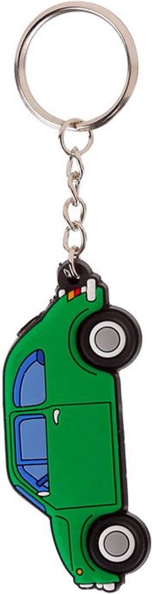 Sleutelhanger/Tashanger - Fiat 500 Retro Groen - PVC - 3x7cm