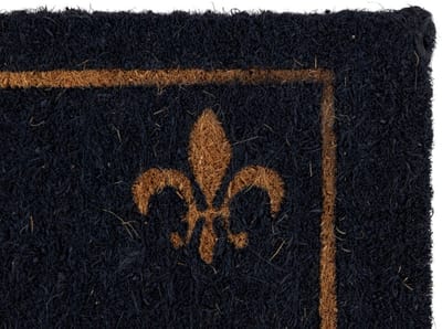 kokosmat handgeweven franse lelie donkerblauw 75cm