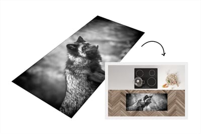 Keukenloper - Loper keuken - Vos - Zwart - Wit - 120x50 cm - Keukenloper vinyl