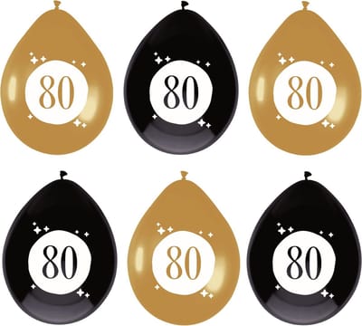 Haza Ballonnen - 80 jaar - leeftijd verjaardag - 6 stuks - 30 cm - versiering