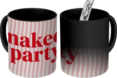 Magische Mok - Foto op Warmte Mokken - Koffiemok - Tekst - Modern - Strepen - Magic Mok - Beker - 350 ML - Theemok - Mok met Tekst