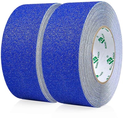 Non-slip Strips voor Trap Treden, 2 Rollen van 50 mm x 10 m, Blauw, Zelfklevende Grip Tape voor Binnen en Buiten